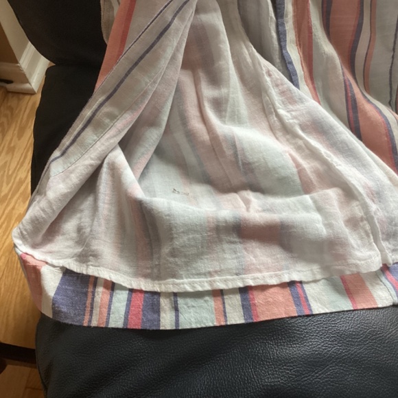 Sandy and Sid women's striped Sun dress large lined ribbed back spaghetti strap - Picture 9 of 12